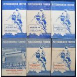 Football Programmes, Peterborough Utd v Nottingham Forest Reserves, six 1950s programmes all from