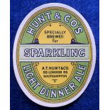 Beer label, A T Hunt & Co, Southampton, v.o, 86mm high (vg) (1)