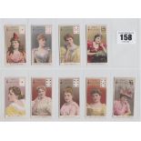 Cigarette cards, Wills, Actresses, (grey back, pc inset) (9 cards) (gen gd)