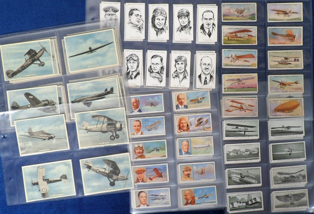 Cigarette cards, Aviation, 5 sets, Lambert & Butler, Famous British Airmen & Airwomen (25 cards,