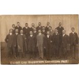 Football Postcard, Cardiff City, b/w photographic card showing Cardiff City Supporters Committee No.