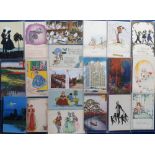 Postcards, a mixed subject selection of approx. 70 cards, mostly from the Art Deco period with a few