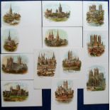 Tony Warr Collection, Postcards, Cathedrals, a selection of 12 early Tuck published cards in the