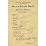 Cricket, wartime single sheet scorecard for match between Scottish Police v Footballers XI, 14
