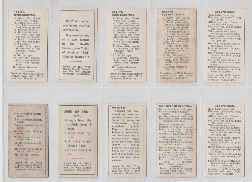 Trade cards, West Riding County Council, Health Cards (set, 20 cards) (4 with foxing to backs o/w - Image 4 of 4