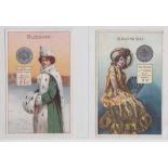 Trade cards, English & Scottish CWS, Coins & National Costumes, 'P' size (set, 12 cards) (a few