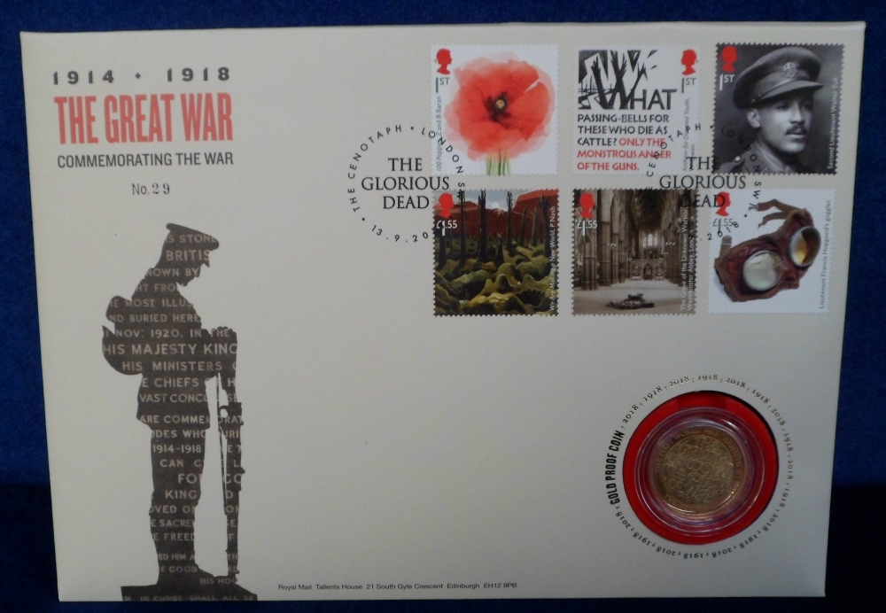 Coins, UK, Gold £2 coin, Great War cover 2018, limited edition of 50 (original purchase price £1499)