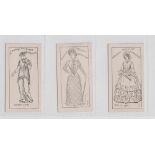 Trade cards, USA, Warner & Co, Pure Cubeb Cigarettes (herbal) Costumes Through the Ages, 3 cards, (