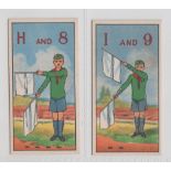 Trade cards, Clarnico, Wolf Cubs Signalling, two type cards, H/8 & I/9 (vg) (2)