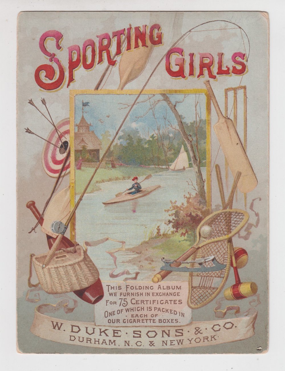 Printed Album, USA, Duke's, 'Sporting Girls', covers detached & 8 loose pages inc. tennis, - Image 10 of 10