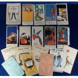 Whist Game Cards, several different series with answers many with attached pencils and related