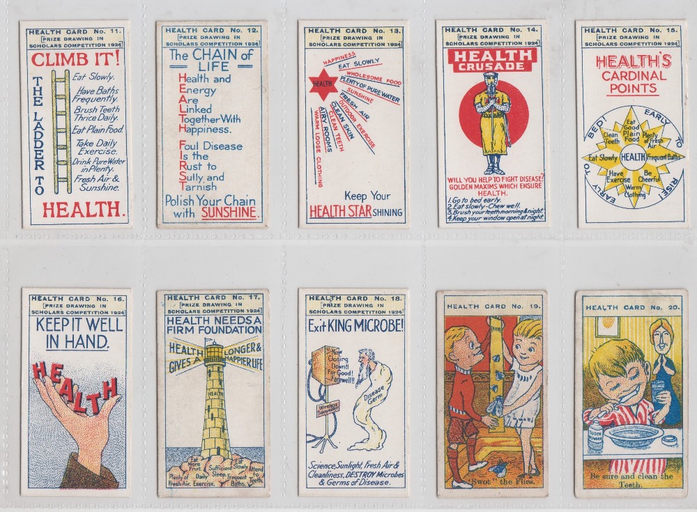 Trade cards, West Riding County Council, Health Cards (set, 20 cards) (4 with foxing to backs o/w - Image 3 of 4