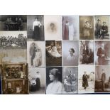 Postcards, Social History, a collection of approx. 90 cards inc. family portraits, events, amateur