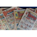 Comics, The Beezer (195+) and The Topper (2) from the 1960s and 70s (mixed cond poor to gd)