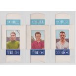 Cigarette cards, Mauritius, Soiree Cigarettes, Famous Footballers, packet issue, three cards, all