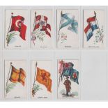 Cigarette cards, Rutter, Flags & Flags with Soldiers (7/30), Egypt, Denmark, Russia, Netherlands,