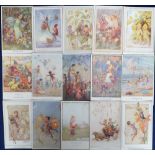 Postcards, Fairies, a selection of 15 cards of fairies and elves all illustrated by Margaret Tarrant