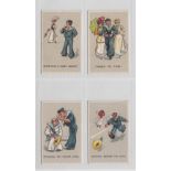 Cigarette cards, Nathan, Comical Military & Naval Pictures (white border), 4 cards, 'Repairing the