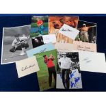 Golf signatures, 12 signed items, photos, album pages, cards etc., signatures inc. Bernhard