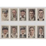 Trade cards, Australia, Allen's, Cricketers 31 cards, (flesh tinted, frame back, 14 cards) nos 1, 2,