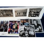 Football autographs, selection of 7 b/w & colour photos all showing iconic football legends, each