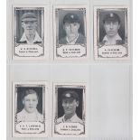 Trade cards, Barratt's, Famous Cricketers (Numbered), 5 cards, nos 3 M.S. Nichols, Essex, 5 A.P.