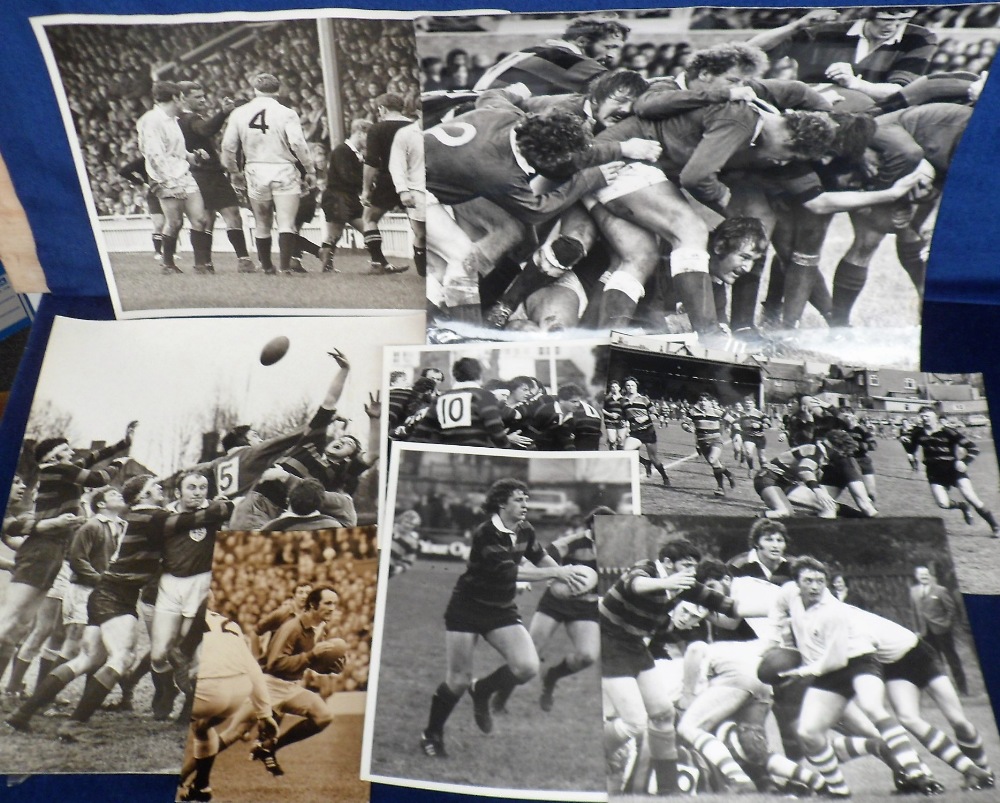 Rugby Union press photos, collection of approx. 100 mostly b/w press photos, 15" x 11" and