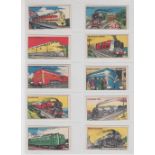 Trade cards, Junior Pastimes, Popular Railway Engines (set, 52 cards) (gd/vg)