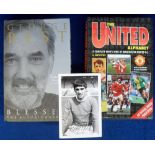 Football autographs, Manchester United, George Best book 'Blessed' the autobiography, first