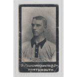 Cigarette card, Football, St Petersburg Cigarette Co, type card, D. Cunliffe, Portsmouth (creases,