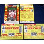 Boxing posters, 4 posters all featuring Frank Bruno with top billing v James Bonecrusher Smith, 13th