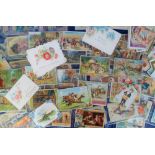 Trade cards, Advertising, 90+ continental advertising cards, subjects include anthropomorphic,