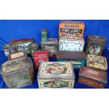 Advertising Tins, 30+ vintage tins to include CWS biscuits, Huntley & Palmers biscuits, Ovaltine