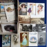 Postcards, a mixed selection of approx. 320 cards, RP's and printed inc. views, coastal, street