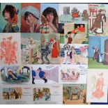 Tony Warr Collection, Postcards, a good comic (42) and black humour (49) selection of 91 cards.