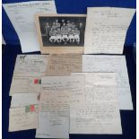 Football, Bury Town, an interesting collection of letters and ephemera relating to the club, 1890'