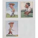 Cigarette cards, Churchman's, Prominent Golfers, A Series, 'L size, three cards, nos 7 Robson, 8