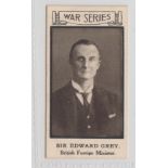 Cigarette card, Yeomans, War Portraits, type card, no 4, Sir Edward Grey (vg) (1)