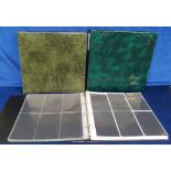 Postcard Accessories, 3 second-hand postcard albums (1 black, 2 green) containing a total of 115+