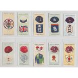 Cigarette cards, Hignett's, International Caps & Badges (set, 25 cards) (gd)