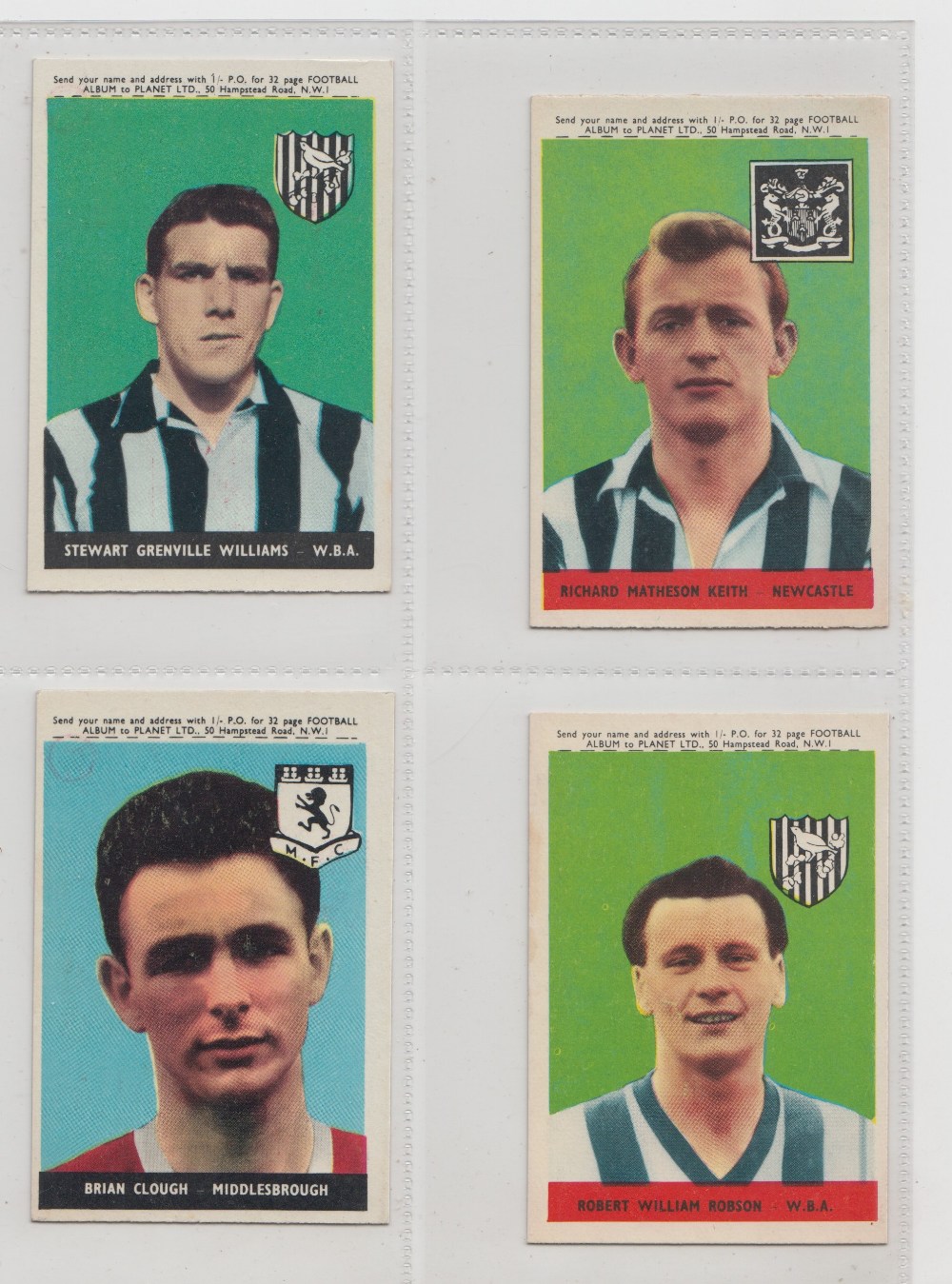 Trade cards, A&BC Gum, Footballers, (Planet, 1-46) 'X' size (set, 46 cards) (gd)