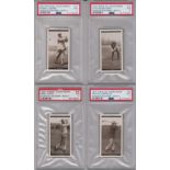 Cigarette cards, Churchman's, Famous Golfers, standard size, four cards, all slabbed & PSA graded '