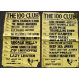 Jazz and Gospel Posters, 8 posters to comprise 2 from The 100 Club (undated) advertising Gene