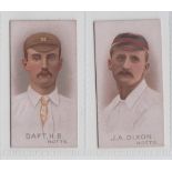 Cigarette cards, Wills, Cricketers 1896, two type cards, Daft H.B. & J.A. Dixon, both Notts (gd) (