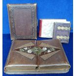 Victorian Carte de Visite and Cabinet Card Photo Albums, 4 leather albums all empty, (one double