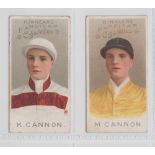 Cigarette cards, Horse Racing, Kinnear, Jockeys, Set 1, two cards, K. Cannon & M. Cannon (gd) (2)