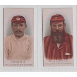 Cigarette cards, Wills, Cricketers 1896, two type cards, Board & W. G. Grace, both