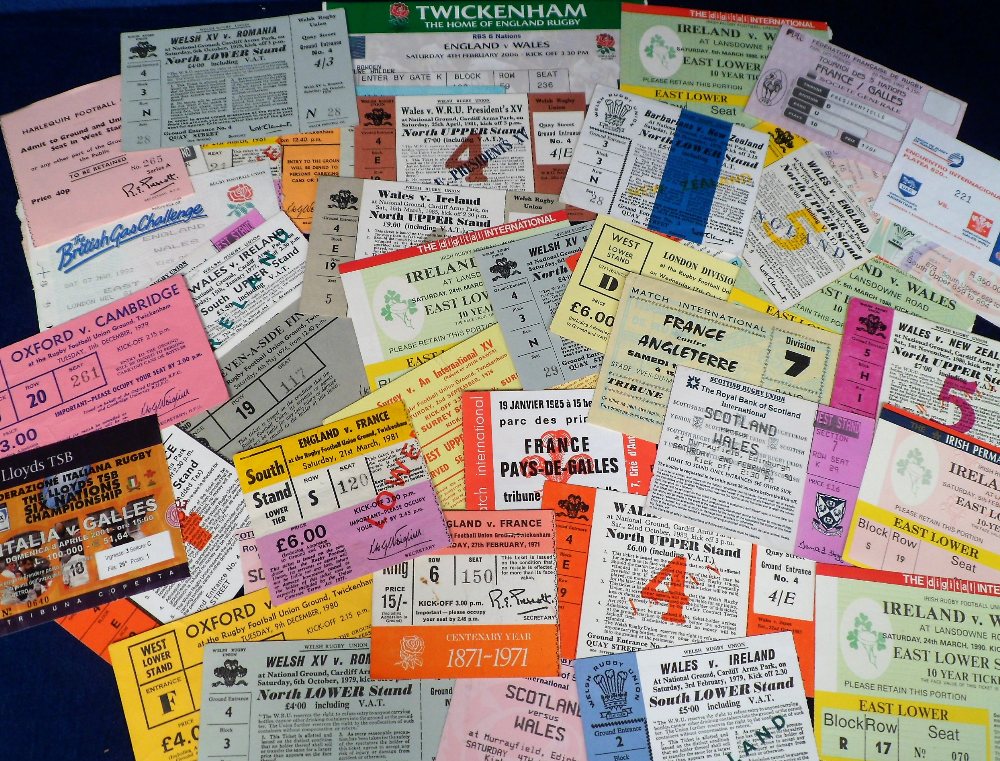 Rugby tickets, collection of 45+ tickets inc. France v England 1970, France v Wales 85 & 93,
