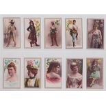 Cigarette cards, USA, ATC, Beauties, Flowers Inset (Yellow back) (set, 25 cards) (gd)