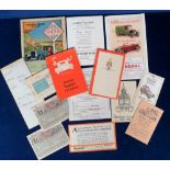 Ephemera, Motoring/Driving, a collection of vintage items to include a 1913 parking permit, hire car